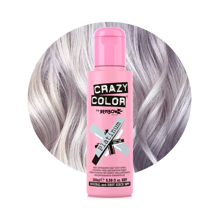 B0DB2LC1ML.MAIN Crazy Color - Platinum Semi-Permanent Classic Silver Hair Dye - Image 1