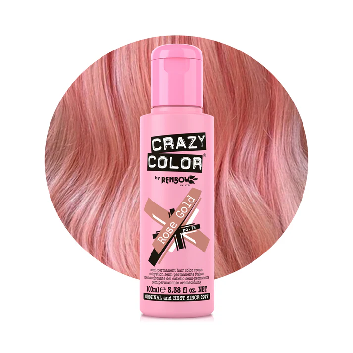 B0DB2LK6N8.MAIN Crazy Color - Rose Gold Semi-Permanent Metallic Pink Hair Dye - Image 1