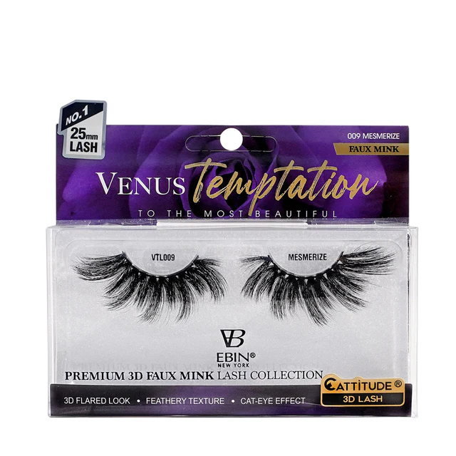 C_Venus-Temptation_PKG_VTL009_Front-minmexmerise Venus Temptation 25mm Faux Mink 3D Lashes - MESMERIZE - Image 1