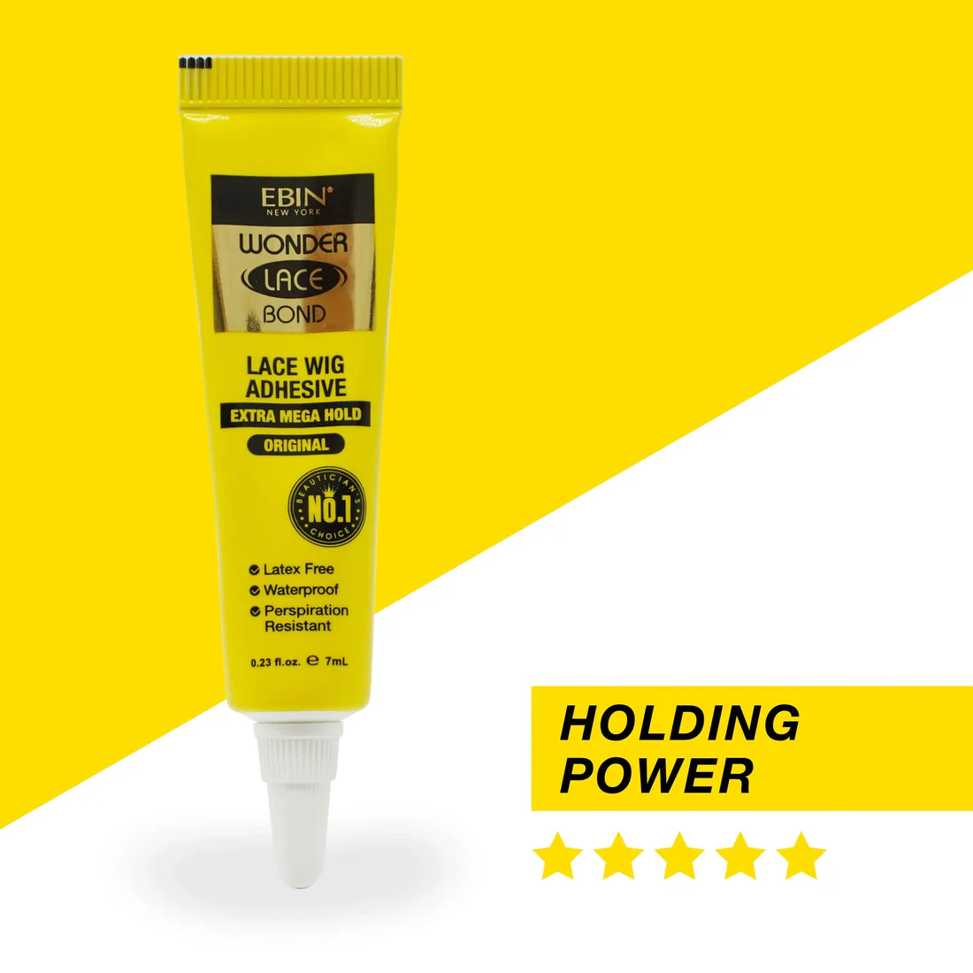 C_WonderBond_Mega_Front_0623_d7c2923f-94b6-447d-909e-4f104a9f1b7d-min_1800x1800_jpg EBIN - New York Wonder Lace Bond Tube – Original (Yellow) 7ml - Image 1