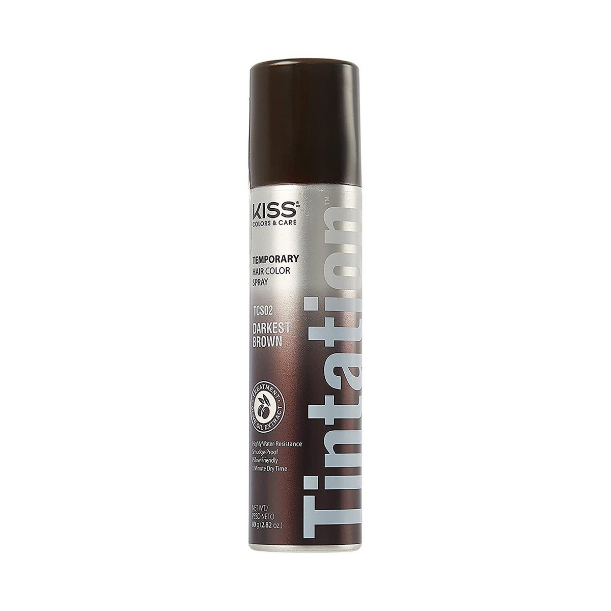 s-l1200 KISS Colors & Care Tintation Temporary Hair Colour Spray – Dark Brown - Image 1
