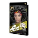 Classy Silky Bonnet Cap with Ankara Band - 7367