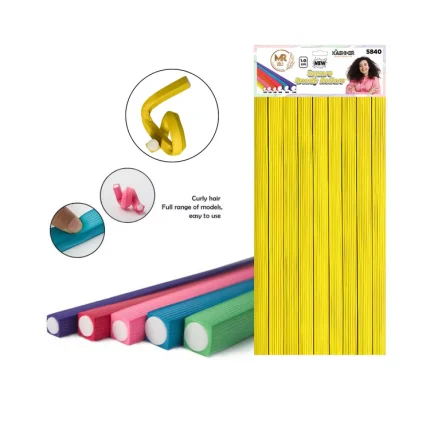 10 Pcs Square Bendy Hair Rollers 1.0cm x 24cm – Heatless Curlers for Easy Waves & Voluminous Curls- 5840