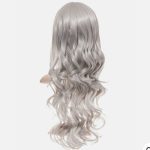 Long curly silver wig