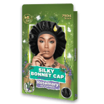 MR Rosemary Oil Infused Women Silky Bonnet Cap Medium to Large Black - 7504