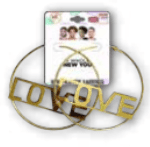 Gold Thin loop 'love' earrings